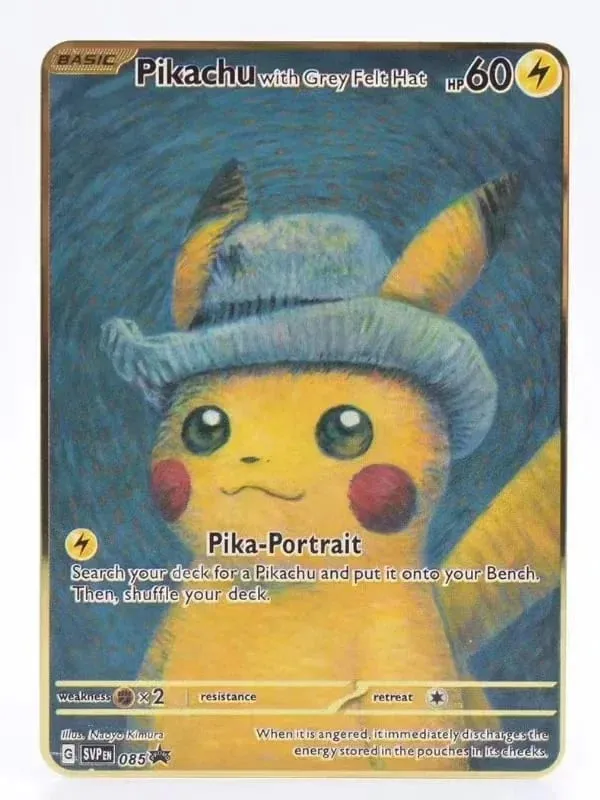 Van Gogh Museum Pokemon English Metal Card Anime Pikachu Charizard Mewtwo Shiny Letters Game Collection Card Kids Toy Gifts — image 27