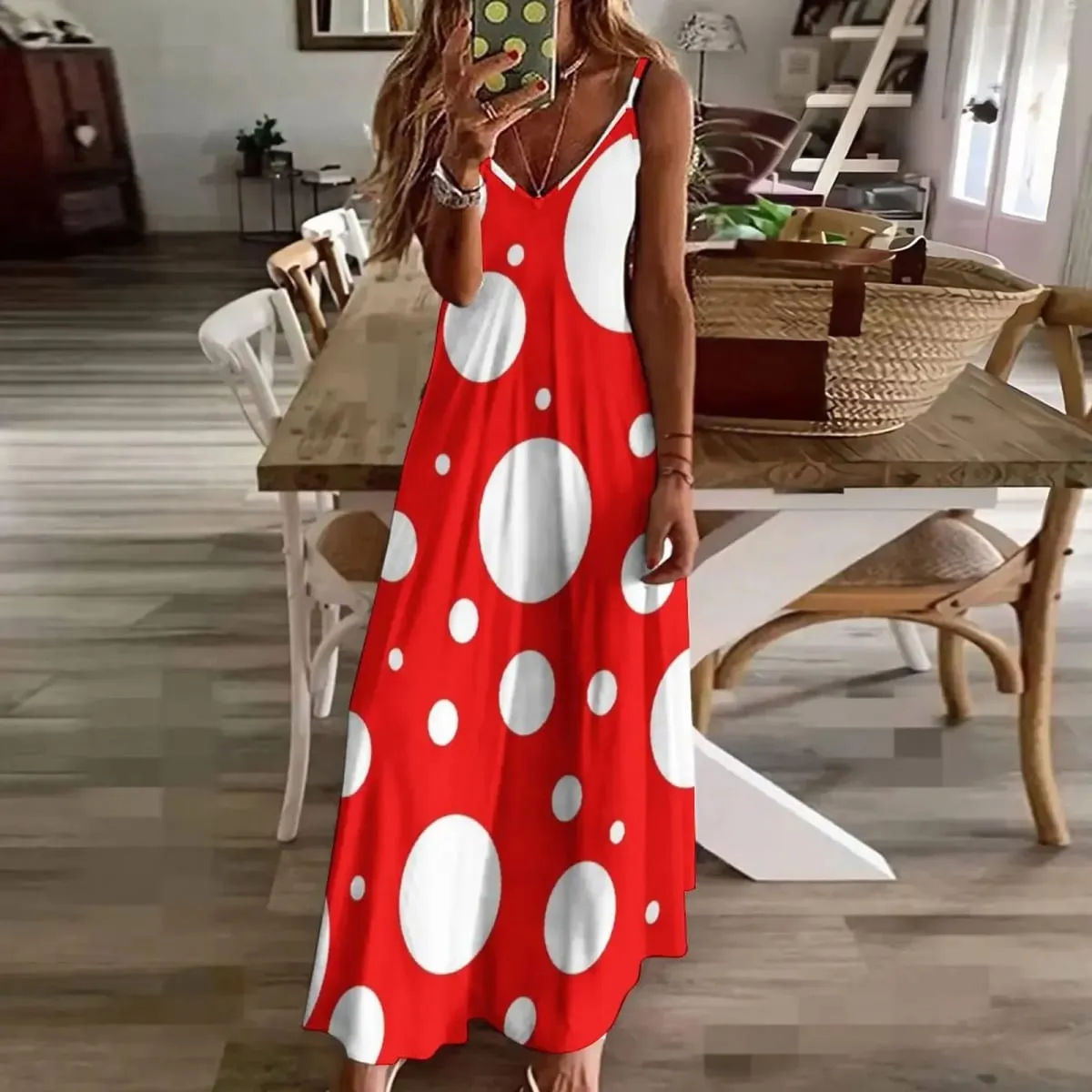 kusama yayoi inspired pattern Sleeveless Dress elegant and pretty women's dresses Women's summer skirt Dress — image 3