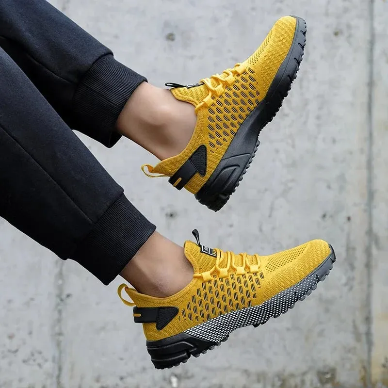 Men's Mesh Shoes Unique Grid Trend Design Breathable Comfortable Running Shoes Summer New Track Field Basketball Sports Shoes — image 2