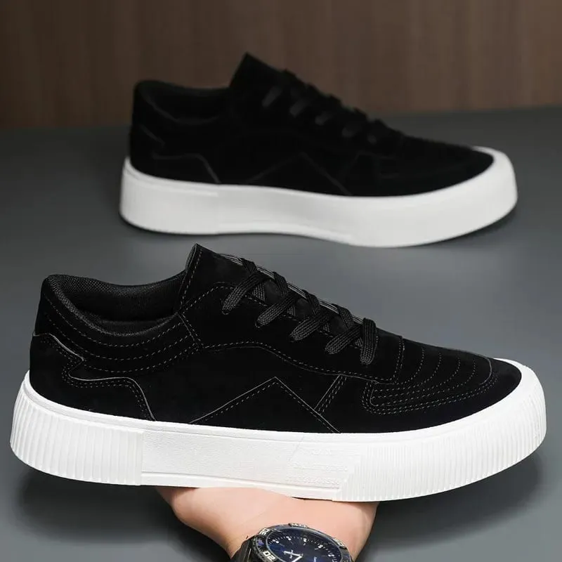 Men's Vulcanized Shoes Fashion Casual Sneakers Lace Up Platform Shoe High Quality Suede Casual Shoes for Men Sneakers Man Shoes