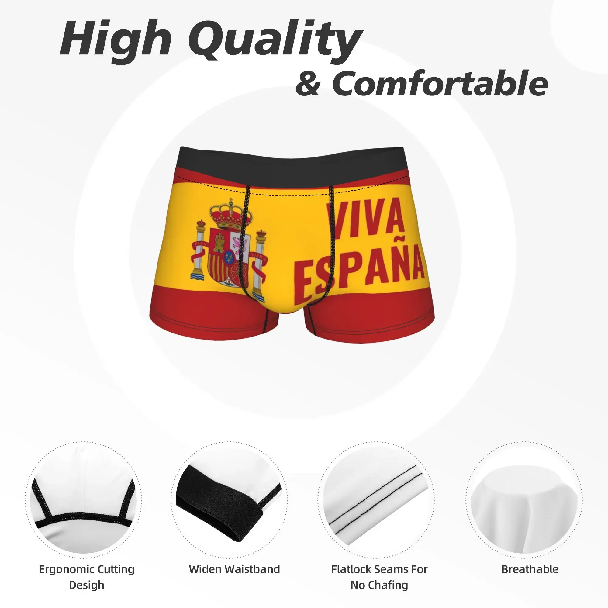 Spagna Vox Flag Intimo Uomo Pantaloncini Slip Boxer traspiranti Vendita calda Mutande oversize doganali — image 5