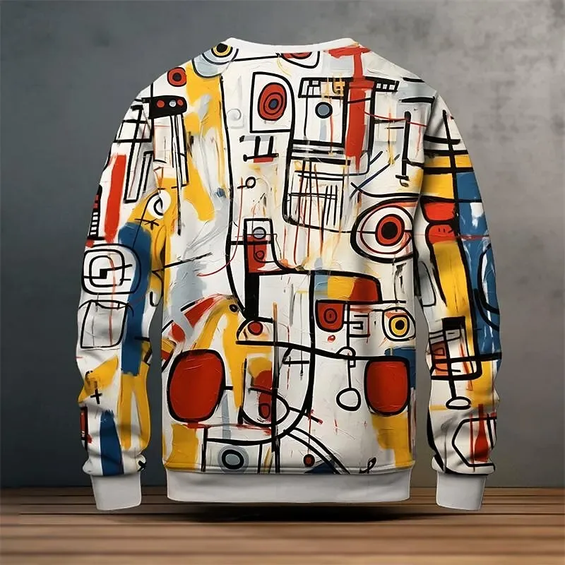Baju Sweat Grafik Lelaki untuk Lelaki Pullover Graffiti Baju Sweat Lengan Panjang Krew Leher Fesyen Percutian Harian Kasual Percutian Baru