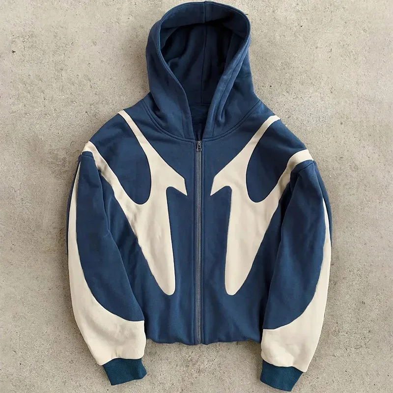 American Retro Letter Printed Devil Pattern Hoodie Y2k Harajuku Casual Couple Zipper Hoodies Sweatshirt Fashion Men's Clothing — image 6