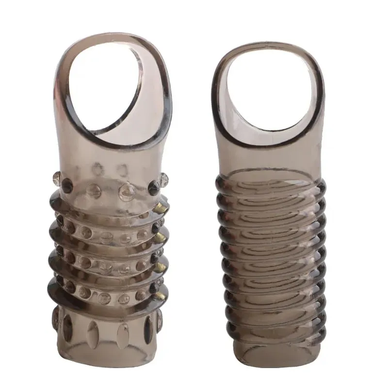 2pcs EXTENDER Condoms Vibrator Sleeve Delay COCK Ring Masturbation Product LOOP Dotted Clitoris Gspot Extend Sex Toys for Men — image 1