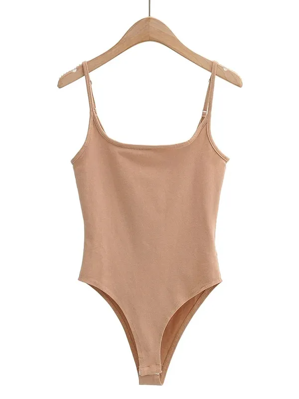 Summer New Arrivals in Store Pure Color Thin Stretch Knitted Sling One-Piece Sexy Beach Style — image 5