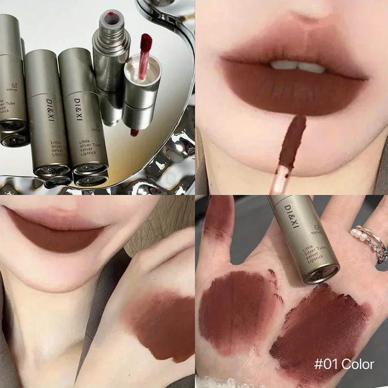 Matte Finish Lip Glaze Velvet Texture Whitening And Nourishing Lipstick For All Skin Types Available In Multi Colors