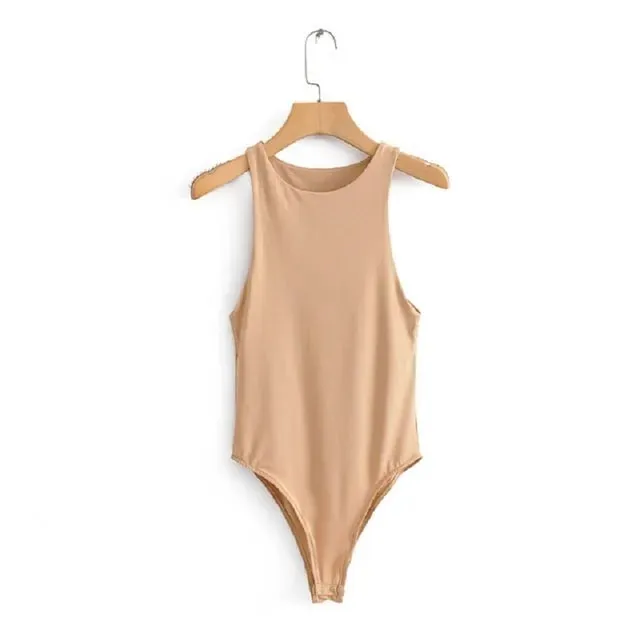 Sexy Sleeveless Bodysuits Women Body Streetwear Sheath Crotch Basic Solid Overall Top Forefair Slim Goth Ropa Bodycon one-piece — image 11
