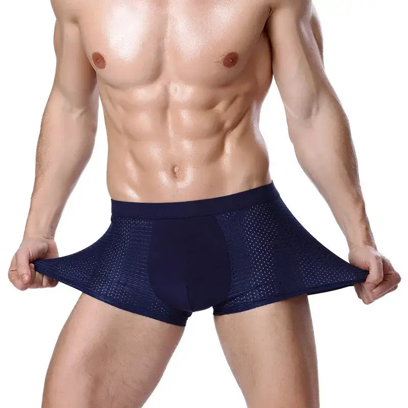 Calcinha masculina cueca masculina pacote shorts boxers roupa interior deslizamento homme calzoncillos buraco de bambu tamanho grande — image 1