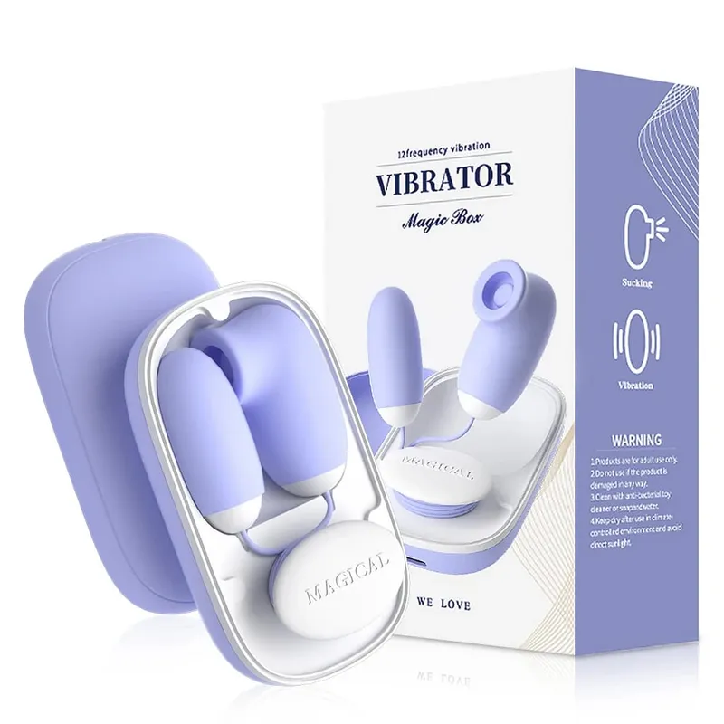 Magic Box Clitoral Sucking Vibrator with Vibrating Egg G Spot Nipple Sucker Stimulator 12 Speeds Vagina Ball Sex Toys for Woman