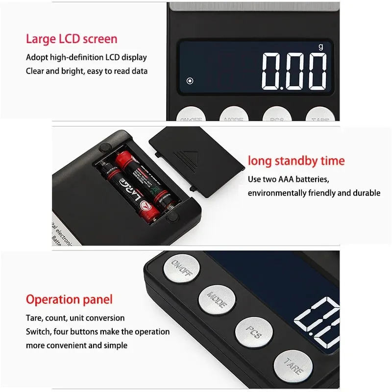 Digital Pocket Mini Scale Precision 0.01g LCD Jewelry Gold Diamond Accessories Gram Balance Weight Scales For Kitchen 1000g — image 2