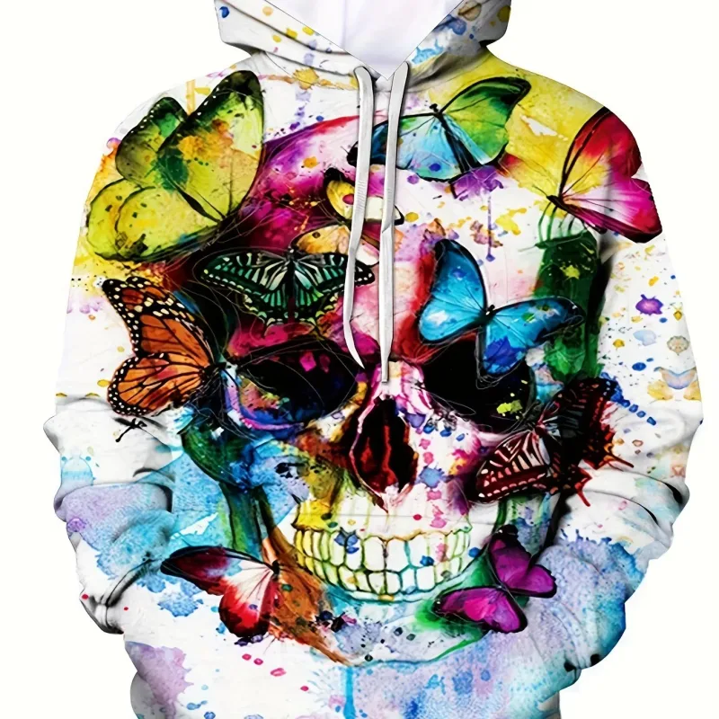 Men's Hoodie 3D Printed Skull sweatshirts outdoors Pullover clothing Daily Fashion Autumn Long Sleeve Hoodies for Men — image 4