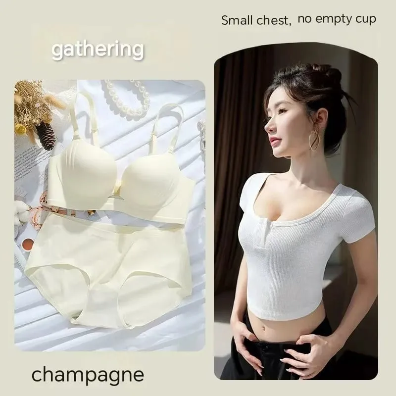 Sexy Seamless Push Up Lingerie For Women Small Breast Gathering Show Big Collect Auxiliary Breast Comfortable and Breathable Bra — image 12