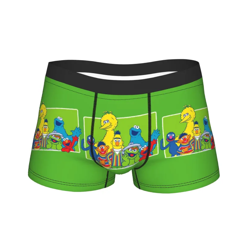 S-Sesames Streets Tango Elmo & Grover Unterwäsche Herren Shorts Slips Lustige Boxershorts Qualität Customs Oversize Höschen