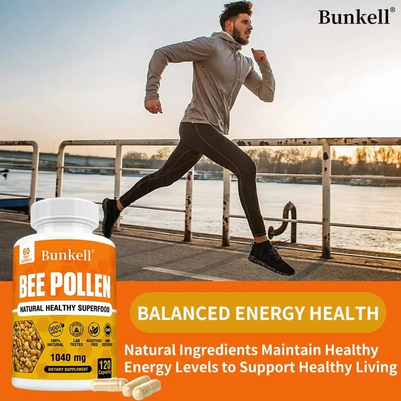 Bee Pollen Supplement 100% Natural Raw Bee Pollen Vegetarian Capsules Probiotic Superfood Digestion Immune Support & Energy — image 5