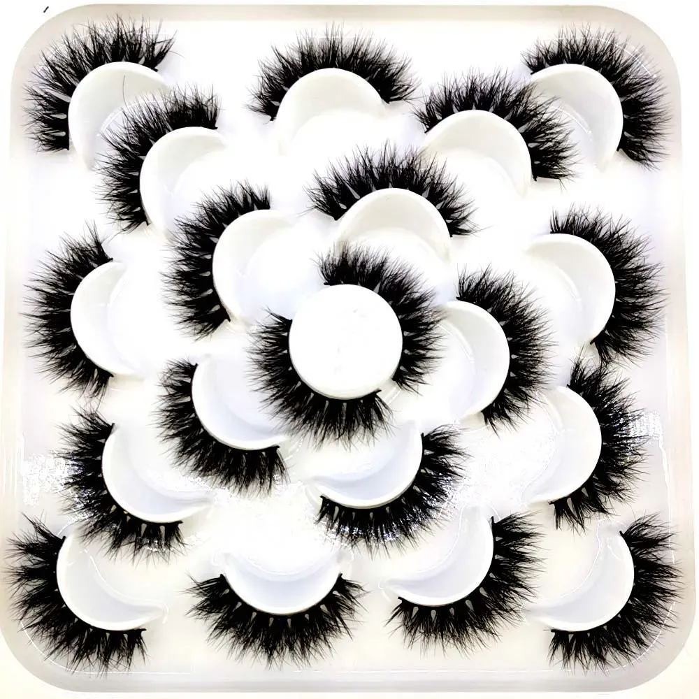 NEW 10 pairs Handmade 3d mink lashes short False Eyelashes Cross Messy Dense Natural Eye Lashes Stage Makeup False Eyelashes — image 2