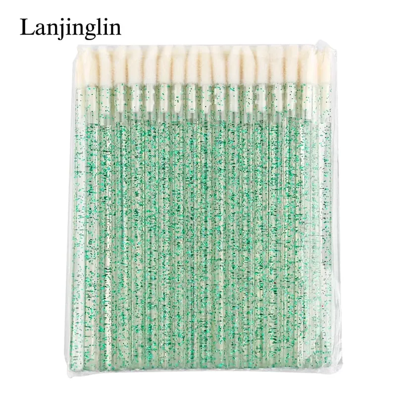 Hot Sale 50 Pcs Crystal Lip Brush Removing Cleaning Mascara Applicator Makeup Lip Brushes for Eyelash Extension Tools maquillaje — image 9