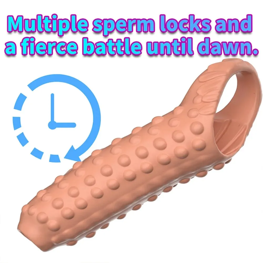 Silicone Penis Cock Rings Reusable Men Penis Sleeve Delay Ejaculation Penis Magnify Condoms Dick Sleeve Enlargement Sex Toys 18+