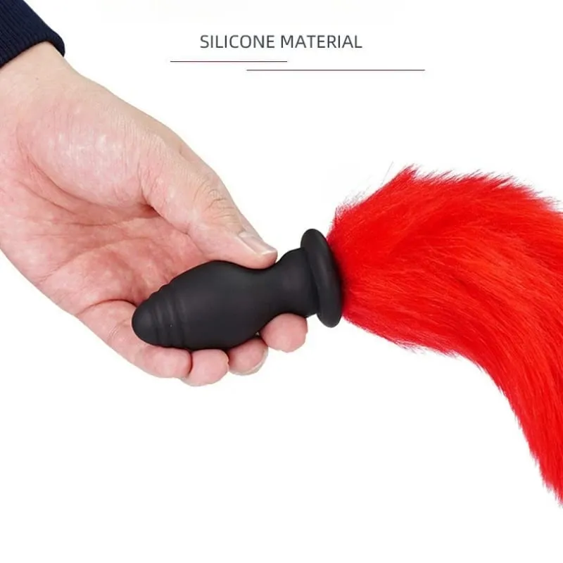 Sumbat Anal Ekor Rubah dengan Remote Control Bergetar-Bulu Palsu & Mainan Dewasa Permainan Peran Silikon Mainan Seks BDSM Multiwarna untuk Pasangan — image 4