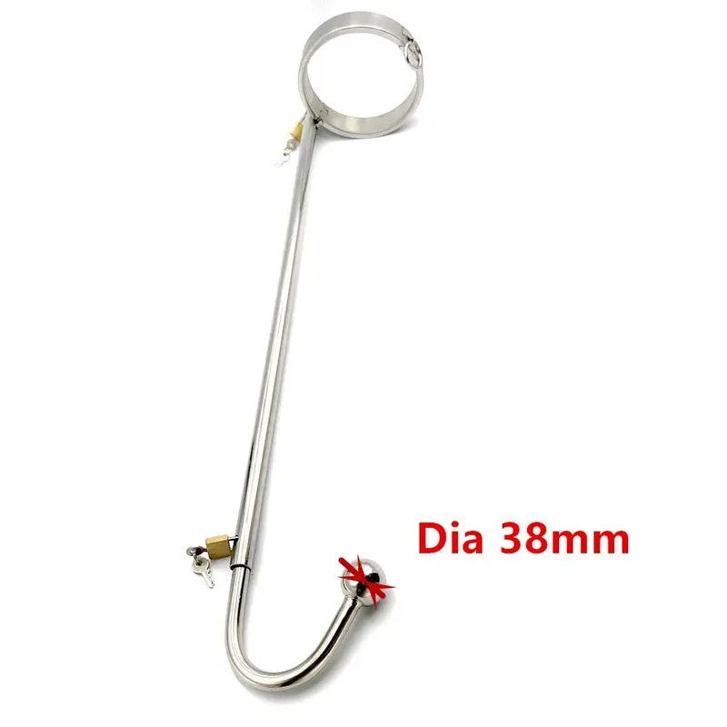 Lock Forced Collar Restraint Frame with Anal Hook Plug Stainless Steel BDSM Bondage Collar SM Sex Toy for Couple Adult Game — image 15