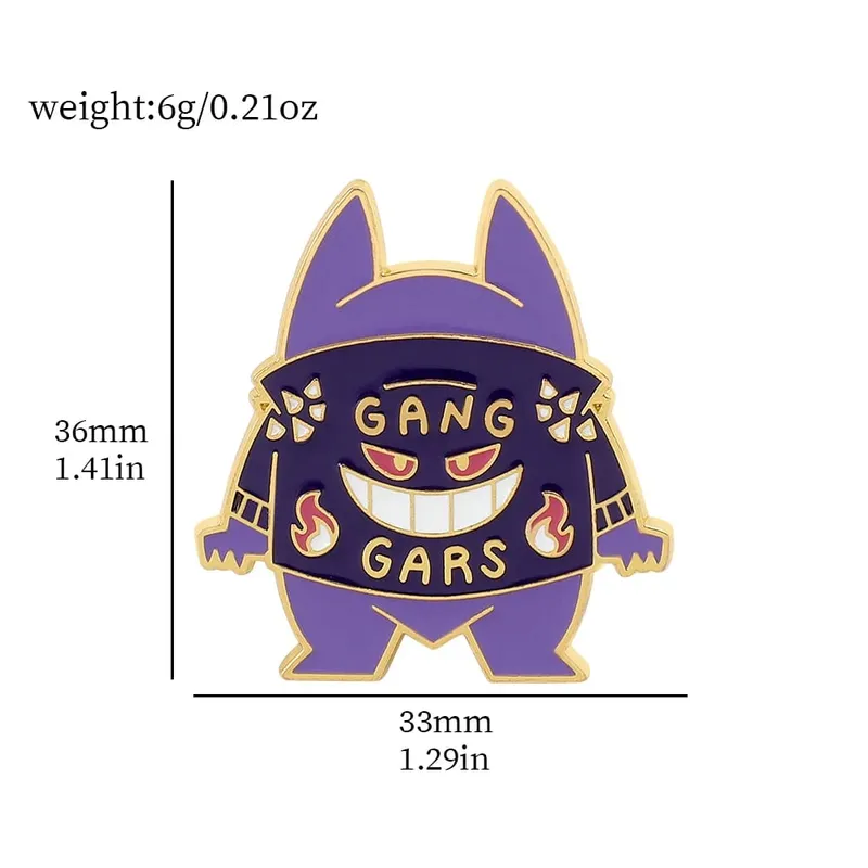 Gengar Cartoon Brooches Anime Enamel Lapel Pins for Backpack Accessories Fans Collection Brooches Jewelry Gift — image 10