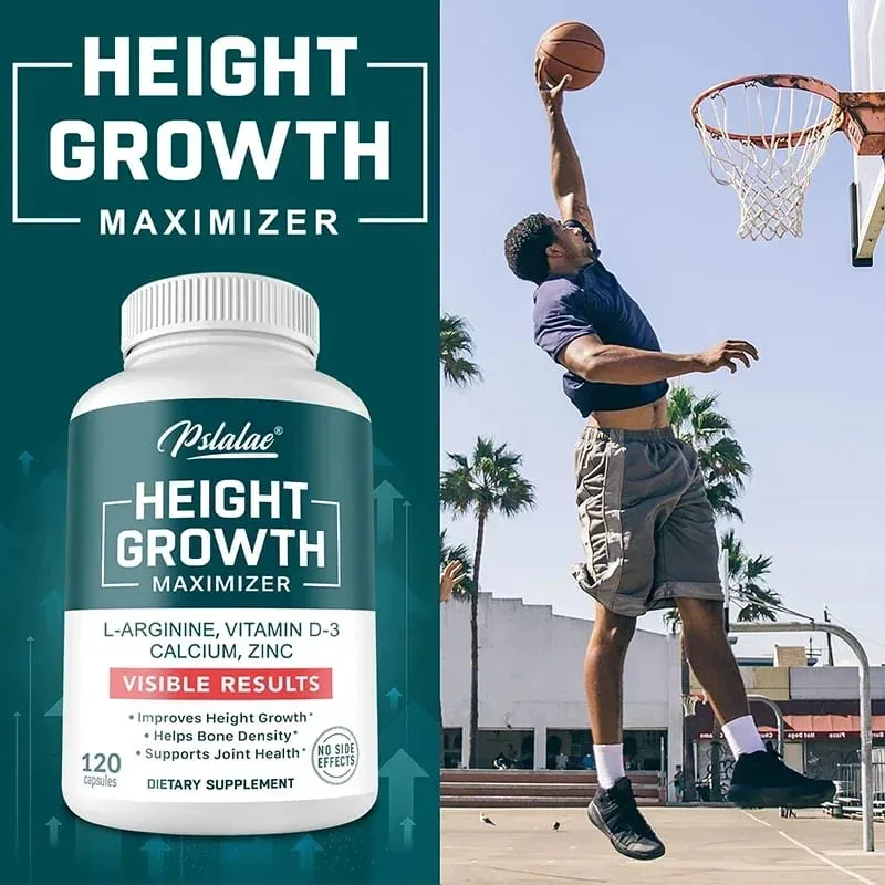 Height Growth Supplement With Vitamins and Calcium Zinc Improves Bone Strength Natural Promotes Growth Improve Immunity Vegan — image 1