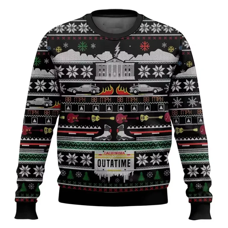 outono e inverno de volta ao futuro suéteres feios de Natal, camisas de anime de desenho animado para homens e mulheres, roupas — image 20
