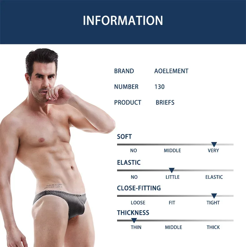 2PCS Tight ice silk transparent briefs men's small briefs mesh eyes youth bottoms breathable — image 9