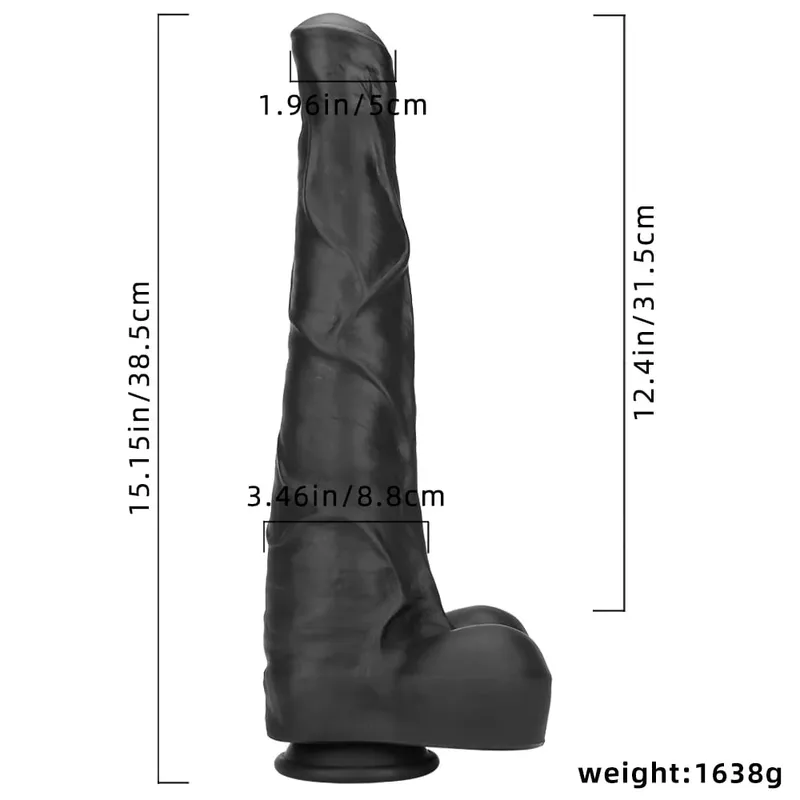 Super Large Horse Dildo 38.5cm With Suction Cup Soft Skin Feeling Huge Penis Thick Phallus Anal Plug Big Dick Sex Toys for Women — image 6
