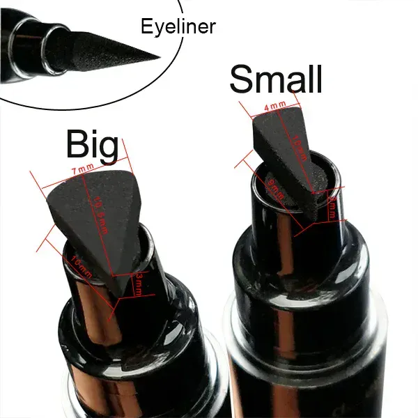 1pcs Big Double-headed seal eyeliner Waterproof and quick-drying black liquid eyeliner small lash glue pen Eye makeup cosmetic — image 4