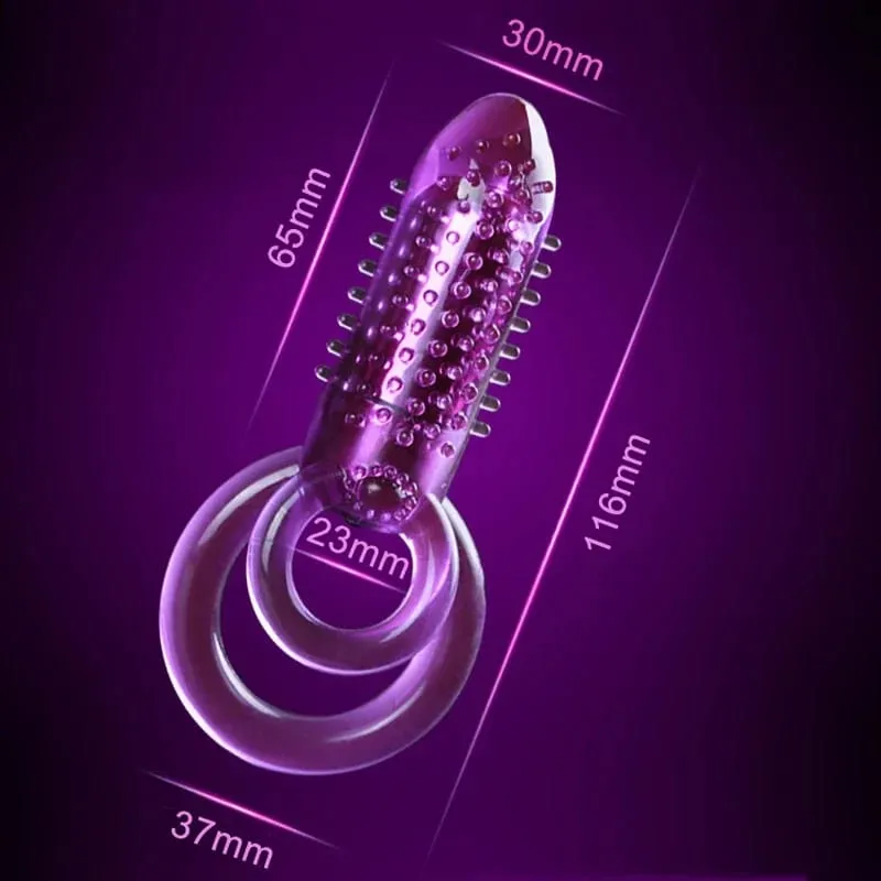 Double Vibrating Cock Ring Vibrator Male Time Delay Dual Ring Penis Sex Toys For Men Prolonging Climax Erotic Adult Sex Products — image 3