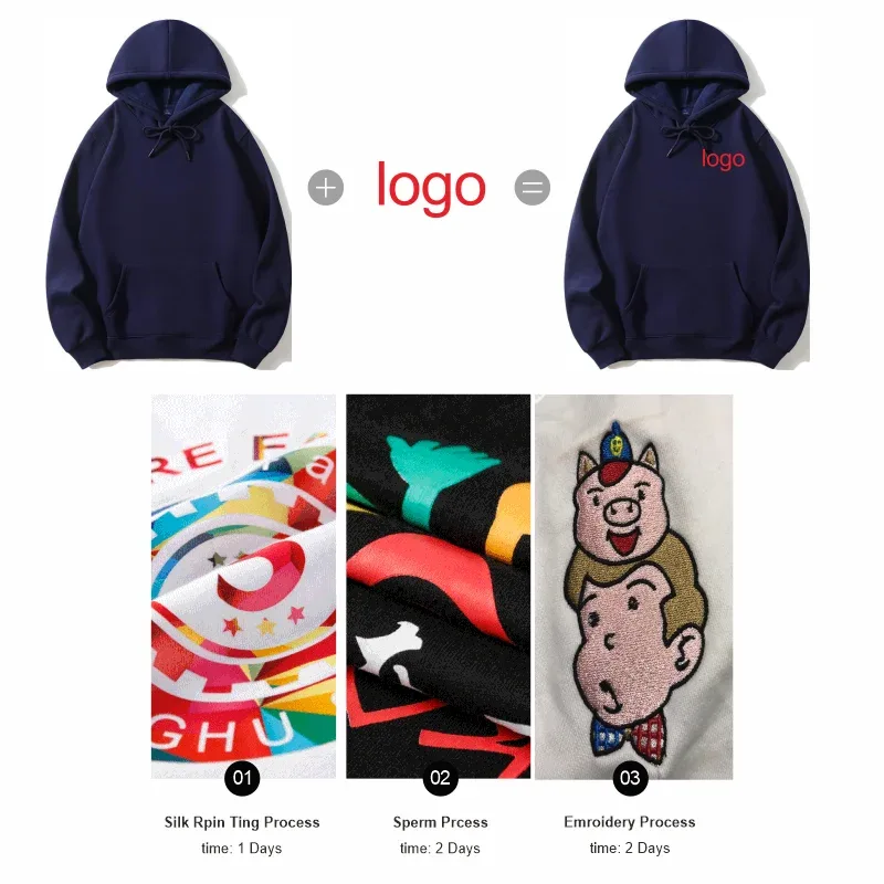 Modischer Druck, hochwertiger Kapuzenpullover, individuelles Logo, persönliche Gruppenmarke, Stickerei für Männer und Frauen, dicker Pullover aus 100 % Baumwolle, Fleece — image 7