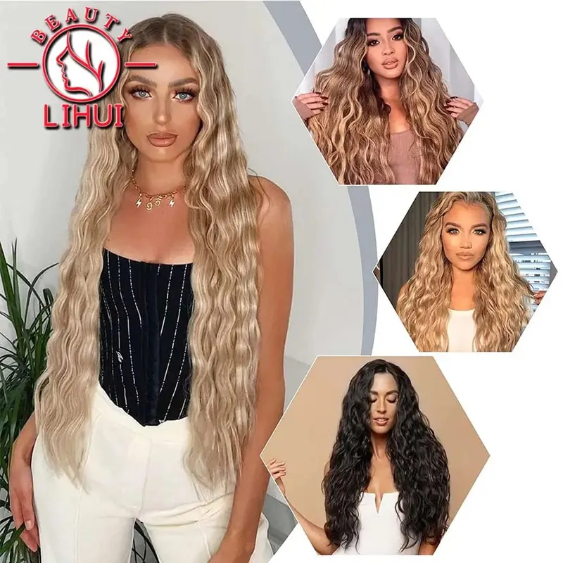 Long Curl Wave Clip In Hair Extensions 6Pcs/Set 16 Clips High Tempreture Synthetic Hairpiece Clip In Hair Extensions 24Inch — image 7