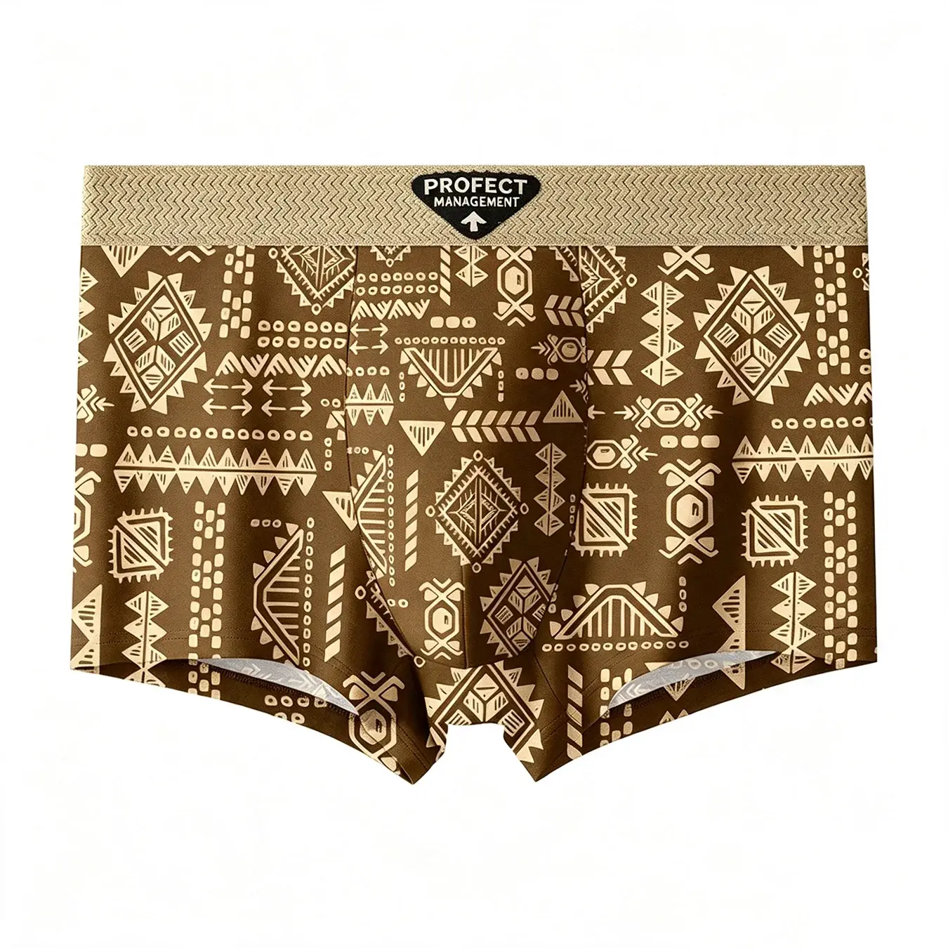 3pcs/set Seluar Dalam Lelaki Fesyen Seluar Dalam Boxer Cetakan Geometri Retro Lelaki Seluar Dalam Lembut Bernafas Seluar Pendek Selesa