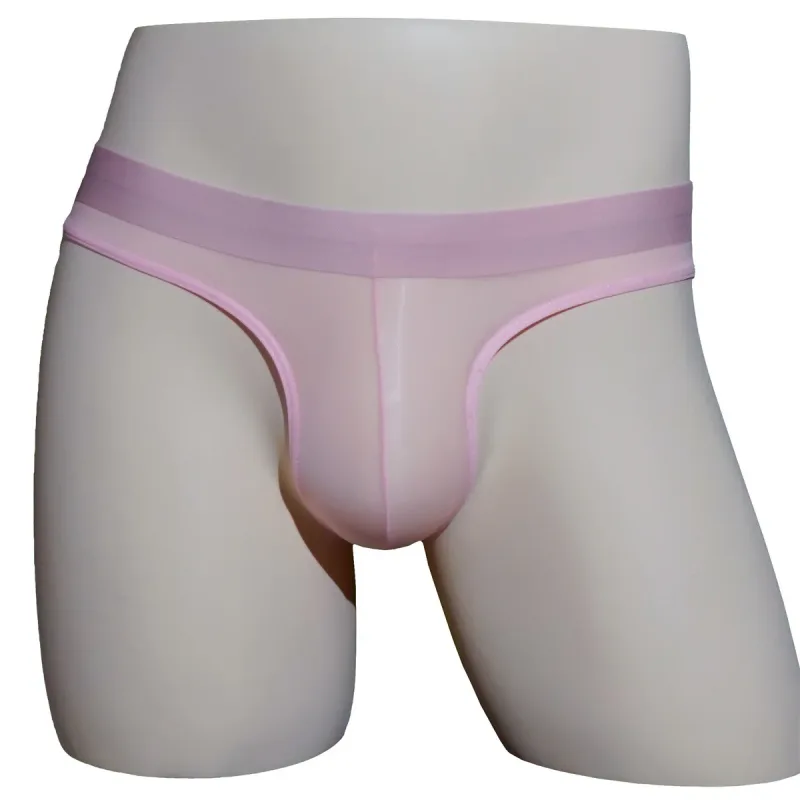 Ice Silk Briefs Men Oil Shiny Underwear Ultra Thin Traceless Underpants Transparent Smooth Bulge Pouch Panties Elastic Knicker — image 7