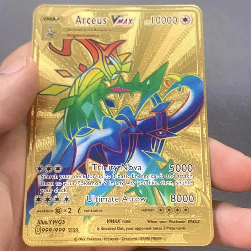 ภาษาอังกฤษโลหะการ์ด Pokemon DIY Arceus Mewtwo Charizard Pikachu เหล็กเงา Pokémon GX Vmax EX เกมคอลเลกชันเด็กการ์ดของเล่นของขวัญ — image 9