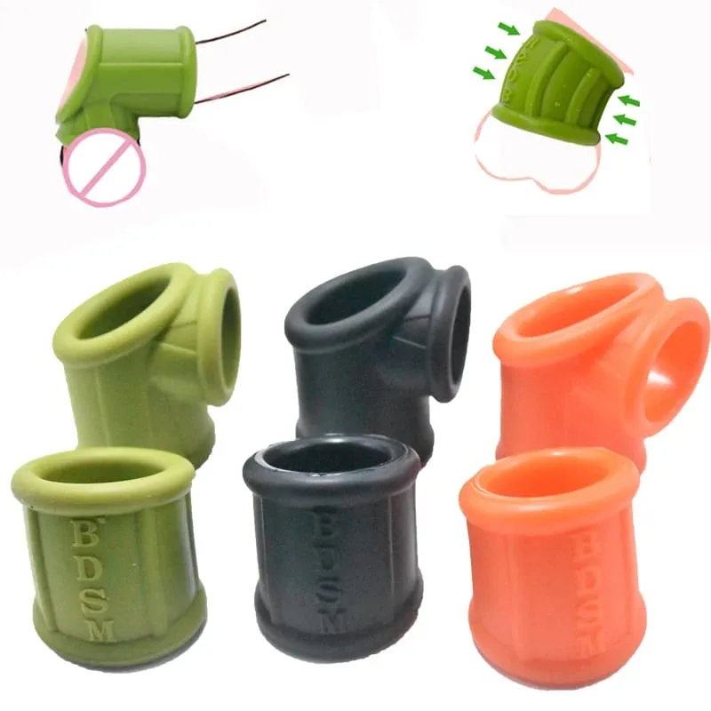 ชาย Ball Stretcher Scrotum แหวนอวัยวะเพศชายล็อค Sperm อวัยวะเพศชาย Cock แหวน Testis Restraint Penile Erection BDSM Sex ของเล่นสำหรับชายเวลา