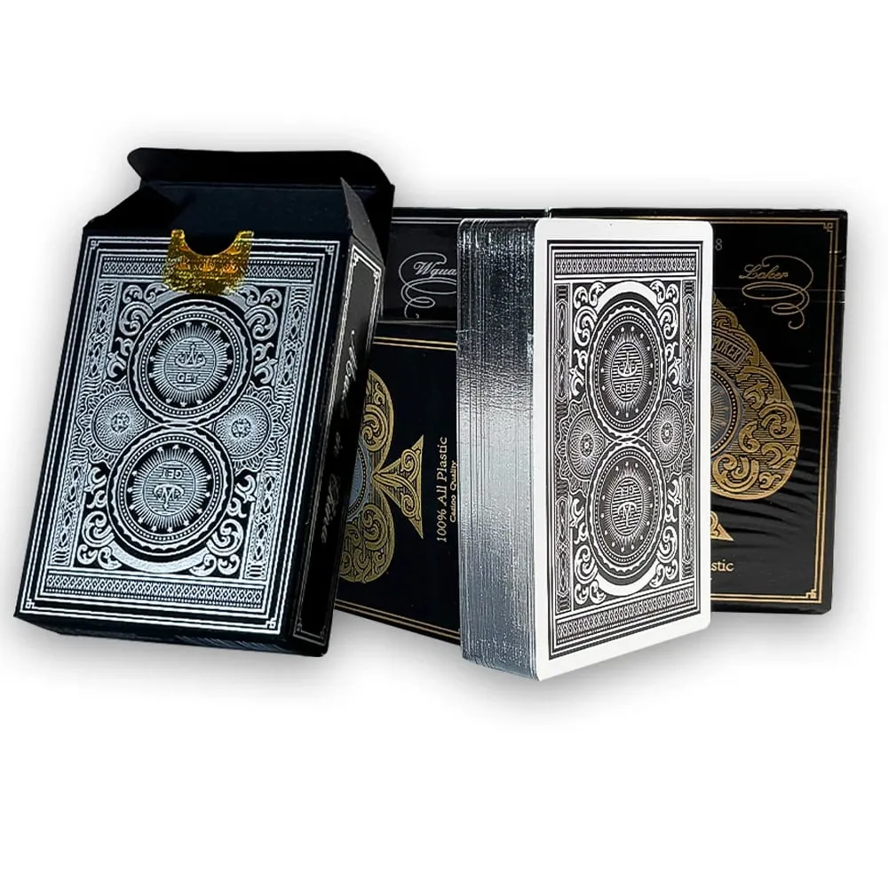 Premium Gold Edge Silver Edge Playing Cards PVC Plastic Waterproof Durable Poker Cards Large Character Deck of Cards for Parties — image 4