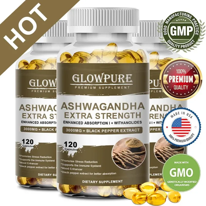 Kapsul Ekstrak Akar Ashwagandha untuk Tenaga Tidur Mood Tekanan dan Suplemen Formula Premium Fokus