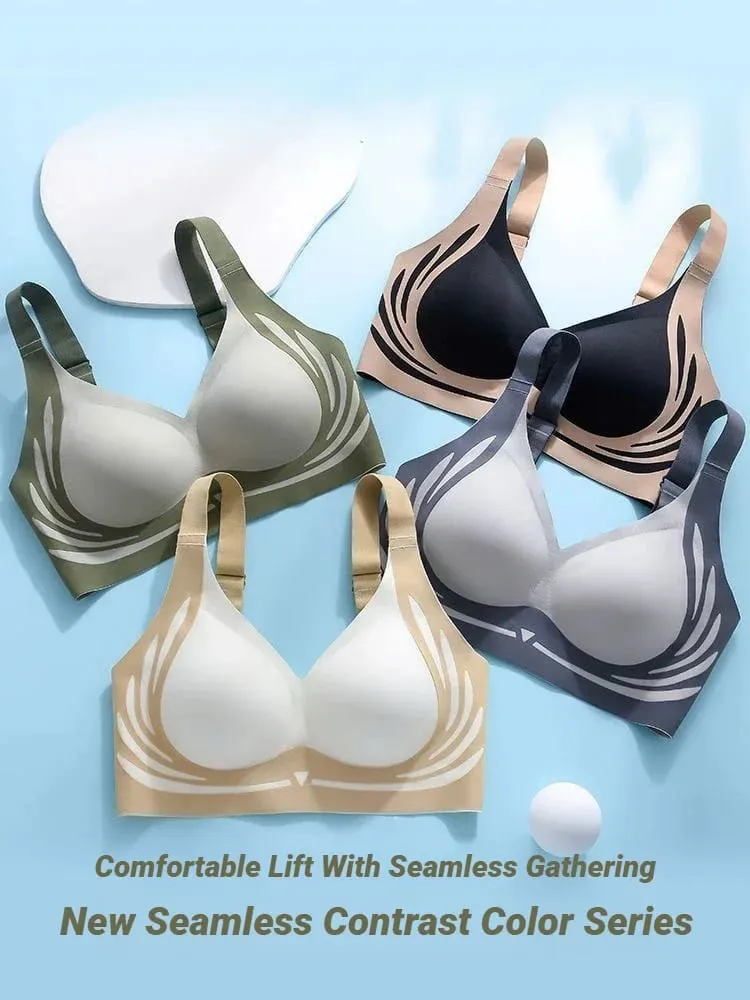 Kvinder Push Up BH'er Sømløst Komfortabelt Englevinger Sæt Trendy Blødt åndbart Undertøj Kvinde No Wire Lingeri Plus Size — image 2