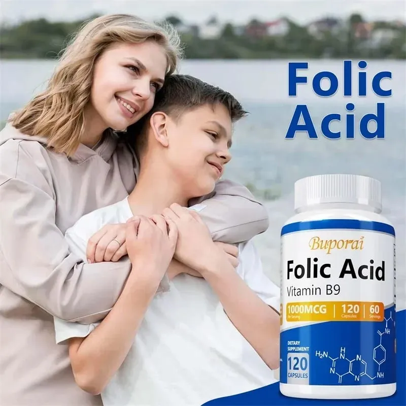 Folic Acid Supplement - Heart Health Nervous System Health Prenatal Support — image 4