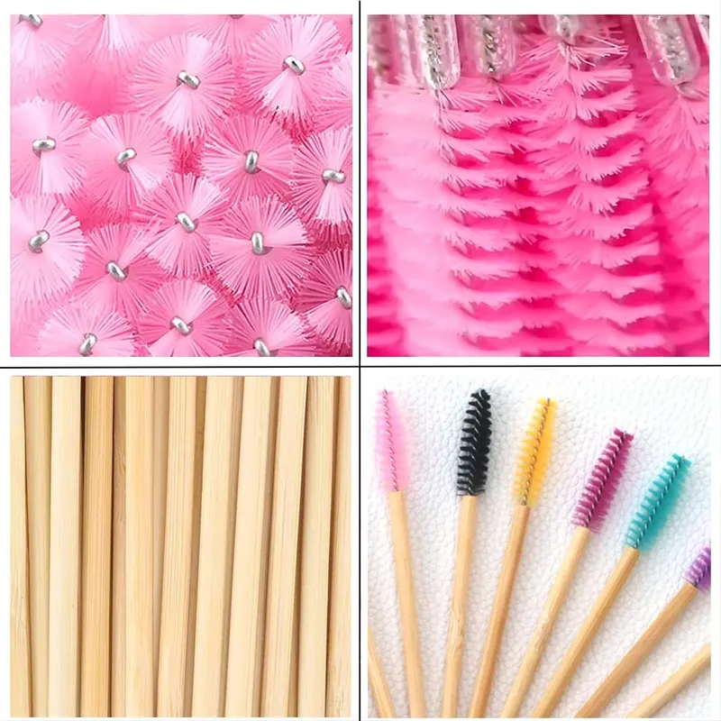 50/100/300pcs Eyebrow Eyelash Brushes Wooden Eyelash Spoolies Mascara Wands Lip Applicator for Eyelash Extension Makeup Tool — image 2
