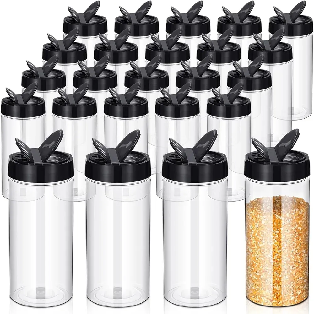 400ml プラスチック透明スパイス缶 シェーカー蓋付き調味料容器 キッチンやバーベキュー用