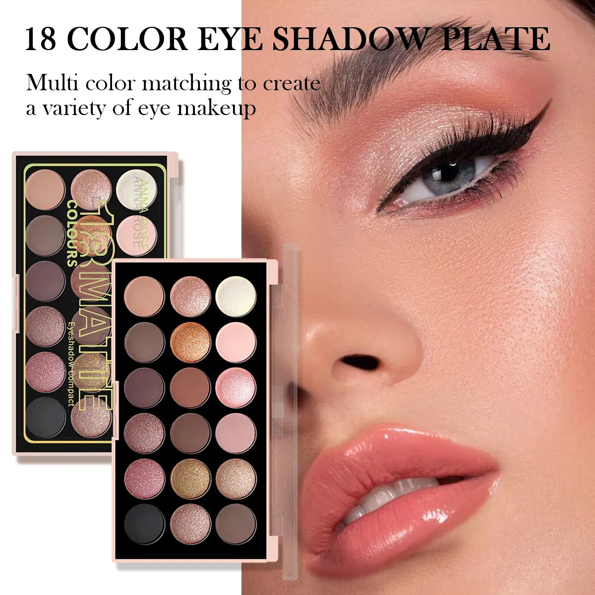 18-Color Eyeshadow Palette – Pearlescent Matte Fine Shimmer Glitter Earth Tones Long-Lasting High-Performance — image 6