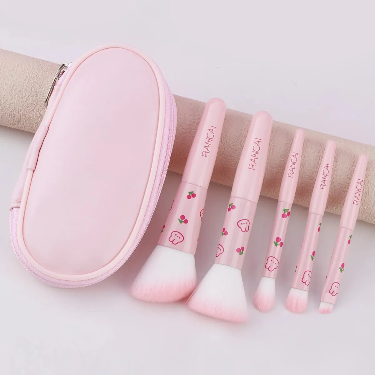 Bộ 5 Cọ Trang Điểm Nhỏ Gọn Dễ Thương Có Hộp Đựng Cọ Cao Cấp Dùng Cho Kem Nền Hoàn Hảo Má Hồng Phấn Mắt Ứng Dụng Dụng Cụ Làm Đẹp — image 5