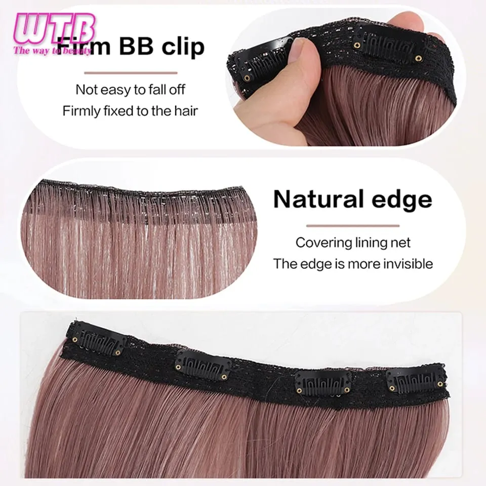 Synthetic Long Straight Clip In One Piece Hair Extension 4 Clips Inner Layer Hidden Hair Color Hair Piece Color Wig — image 4