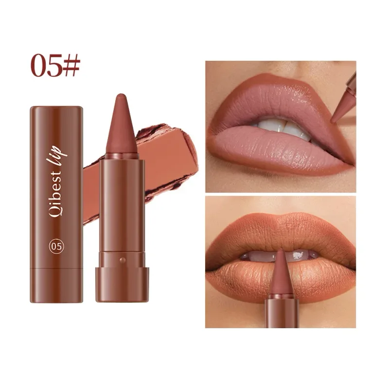Matte Lipstick Pen Gradient Lip Liner Red Brown Velvet Contouring Pencil Lasting Waterproof Stick Sexy Women Makeup Lipliner — image 12