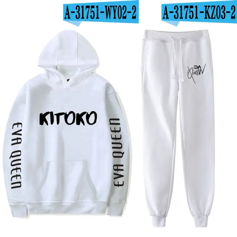 Hip Hop สบาย Eva Queen พิมพ์เสื้อกันหนาว Sweatpants ชุด Hoodies + กางเกงชุดชาย/หญิง 2 ชิ้นชุดเสื้อผ้า — image 41