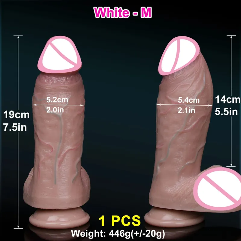 Realistic Skin Soft Thick Dildo Double Silicone Small Penis Woman Man Anal Sex Toy Suction Cup Dick Big Glans Masturbators Cock