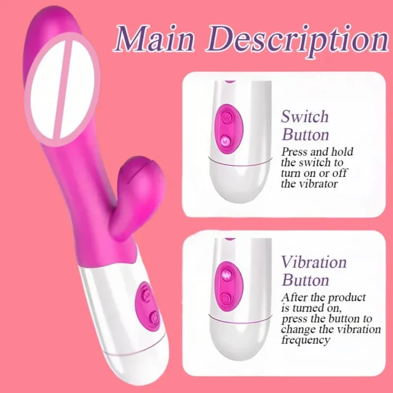 Silikon G-Spot Rabbit Vibrator Dwi Getaran Pengurut Klitoris 10 Kelajuan Mainan Seks Keseronokan Kalis Air Boleh Dicas semula untuk Wanita — image 5