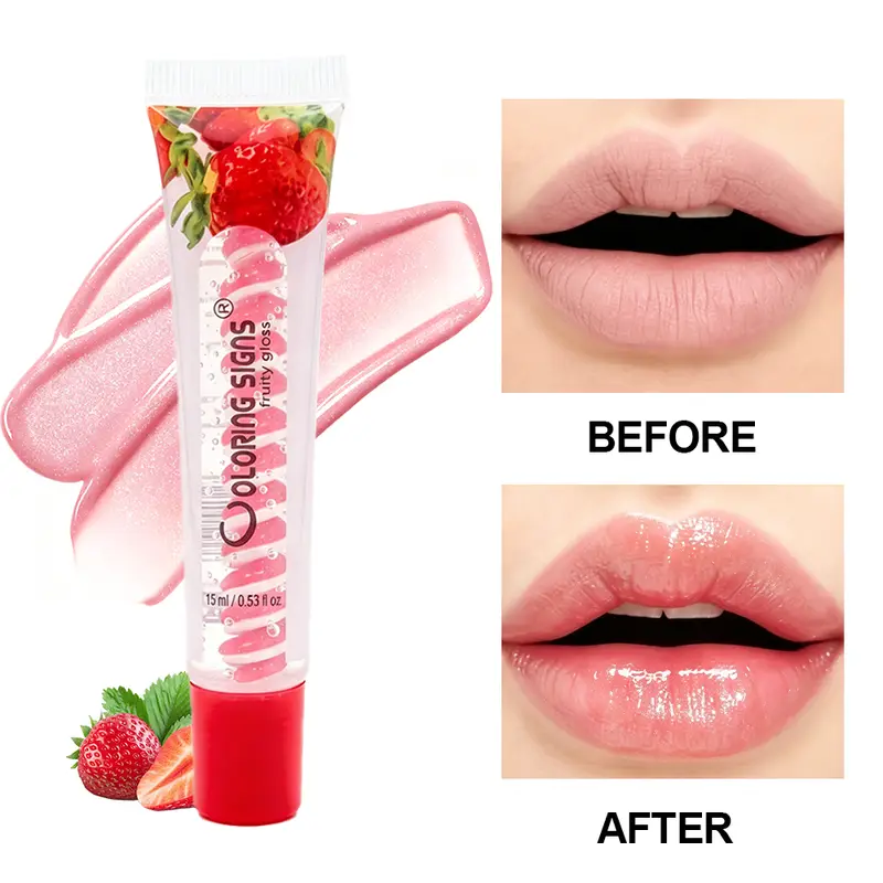 Fruity Lip Gloss Strawberry Blueberry Shiny Lip Oil Moisturizing Plumping Shimmer Lip Makeup Hydrating LipstickFor Girls — image 2